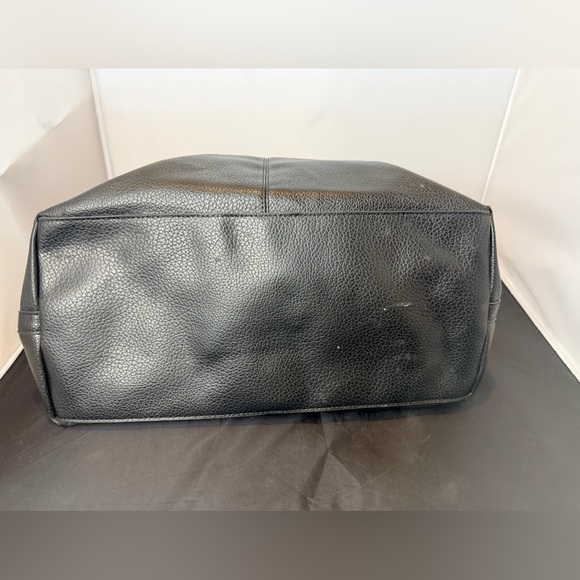 Steve Madden Black Pebbled Faux Leather Tote Bag | Everyday Carryall - Picture 3 of 14